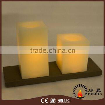 Battery Operated Remote Control Square LED Wax Candles photo-2