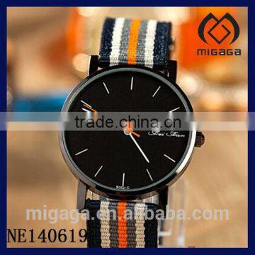 fashion black dial canvas strap sporty watch