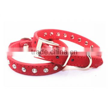 Bling Rhinestone Dog Crystal Diamond Pet Dog Suede Leather Collars