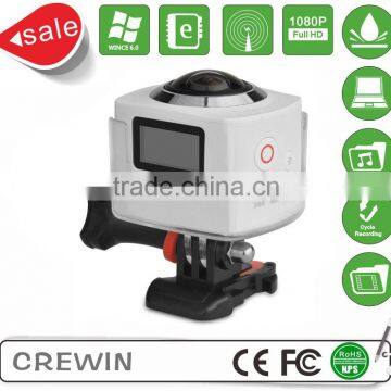 Wholesale New Arrival Cube 360 H.264 WIFI sport Action Camera 360 Degrees Camera