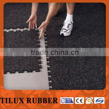 Gray Interlock Rubber Flooring Tiles for Gym Indoor photo-3