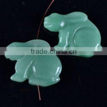 High quality green aventurine rabbit jewelry beads