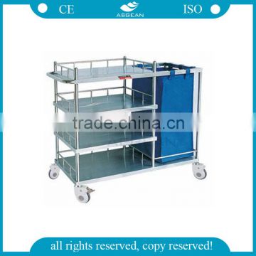 AG-SS010B 304 Stainless Steel movable linen laundry trolley