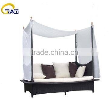 Outdoor Furniture Rattan Round Sun Bed