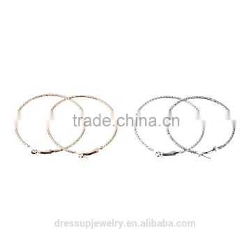 Fashion Jewelry Gold & silver plating Big shiny hoop earrings set for girls