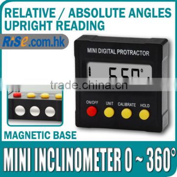 Mini Digital Protractor Inclinometer Angle Meter 360 degree Slope Angle Upright Magnet