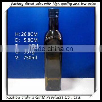 750ml green olive oil glass bottle