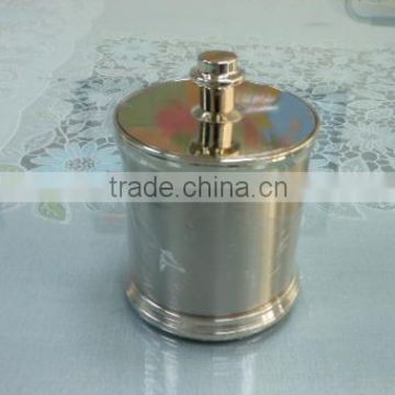 high quality metal stainless steel silver cotton box cotton container