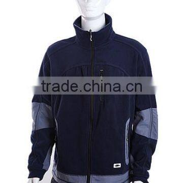 Soft Shell Navy Blue Windproof Winter Jacket With Polartec Fabric