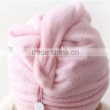 China Supply Popular Ultra Absorbent Turbie Twist Cotton Terry Towel Hair Turban With Embroidery Logo photo-2
