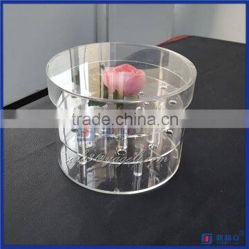 Wholesale Round rose box Royal rose display packing BOX clear acrylic box flower storage box