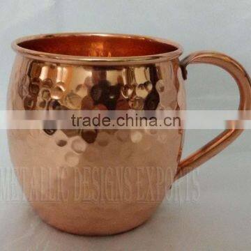 100% Copper Moscow Mule Cup with Sturdy Riveted Handle - 16 Oz