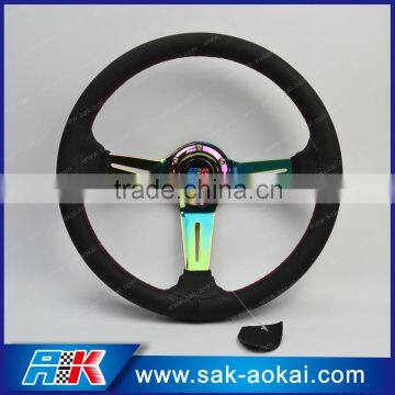 350mm Leather Steering Wheel With Neo Chrome Spoke