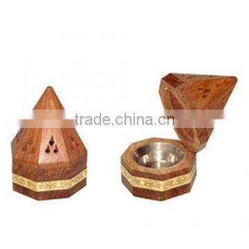 NAUTICAL HEXAGON SHAPE WOODEN INCENSE BURNER-BEAUTIFUL INCENSE BURNER NWIB003