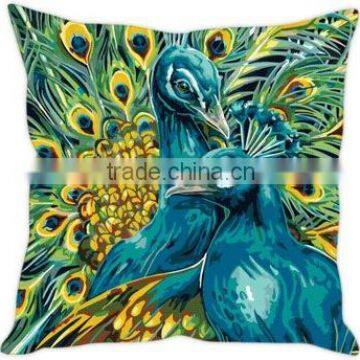 Indian Pillow Case Digital Two Peacock Cushion Cover