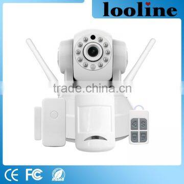 Looline Smart Mini Intruder Home Alarm System 64G SD Card Camera With Smoke Alarm System