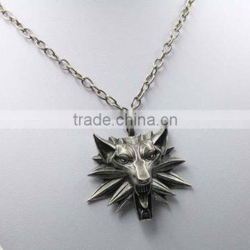 Hot Sale Game Retro Jewelry The Witcher 3 Wolf Head Pendant Necklace photo-4