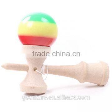 Solid Wood Beechwood Kendama With Three Colors Painting Wooden Kendama