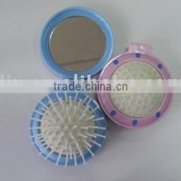 plastic pocket mirror with comb