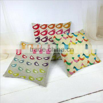 Popular custom printing various colourful birds fancy pillow covers