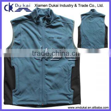 Men's softshell vest, bonded fleece waistcoat, sleeveless fleece vest for men