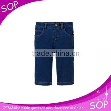 Wholesale young boy slim straight fifth pants jeans