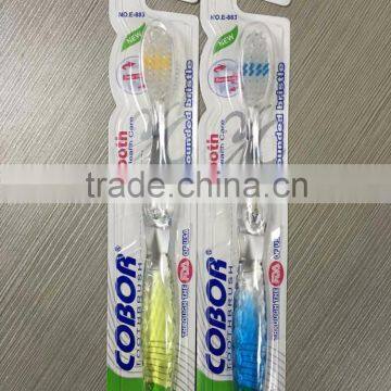 Transparent color adult toothbrush