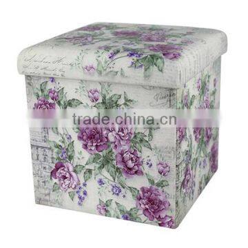 Fashion Design Faux Fur Foldable Storage Ottoman