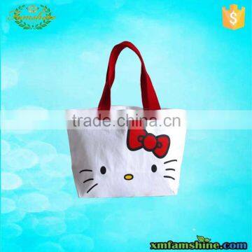 customized white cotton hello kitty shopping bag