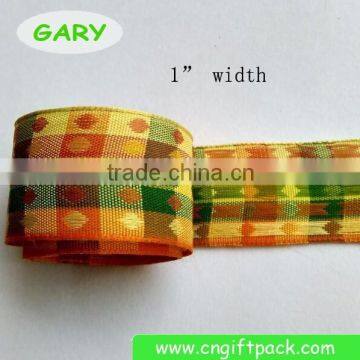 1" Garment Accessories Fabric Plaid Ribon