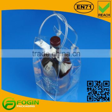 New Design Clear PVC Plastic Portable Wine Cooler Bag Factory Supply