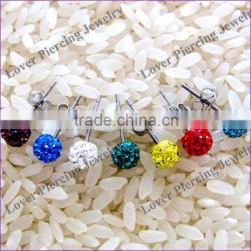 With Crystal High Polish Stainless Steel Nose Piercing Studs [FC-853]