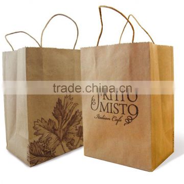 Brown Kraft Paper Bag With Handles Shopping Packaging