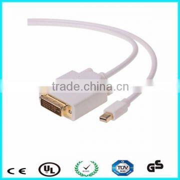 OEM logo mini display port to dvi converter gold plated mini dp to dvi 24+1