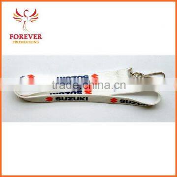 White Color Nylon printed Metal Hook Tube Lanyard