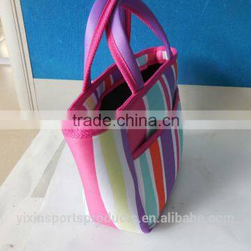 2015 Hot Selling Color Mixture Neoprene Shopping Bag Soft Folding Storage Bag, Handy Travel Bag photo-2