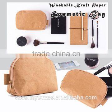 Eco-friendly Tear Resistant Washable Kraft Paper Cosmetic Clutch Bag