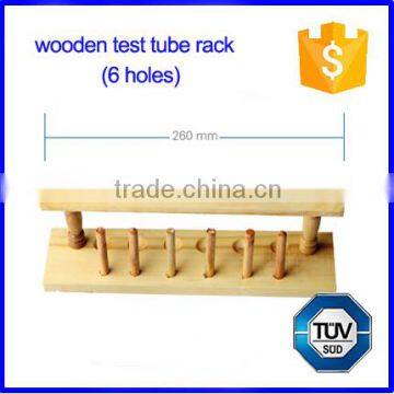 Clear Varnished Solid Wooden Test Tube Rack 6 Holes Tube Capacity photo-2
