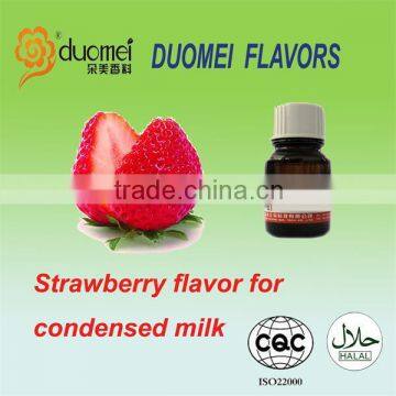 Strawberry food flavour for condensed milk production, flavouring agent for food