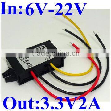 dc-dc 12v to 3.3v step down converter 6-22v to 3.3v 2A 7W voltage regulator power supply module waterproof