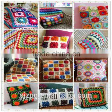 hand crochet cushion cover embroidered crochet handmade throw square pillow