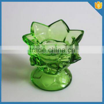 green color folwer shaped candle holder tea light insert