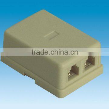 Telephone Wall Socket Surface Dual Jack Economy Type 6P4C 6P6C 8P8C