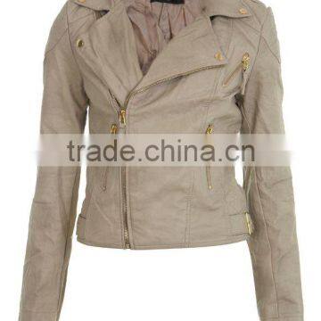 2012 Stone color seam detail biker jackets