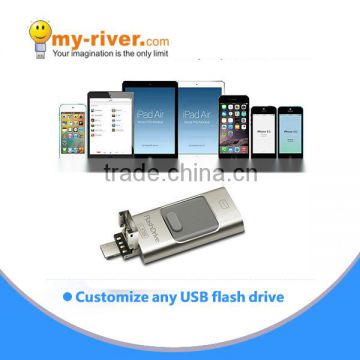 Newest model 3 in 1 OTG usb flash drive use for android smartphone and for iphone from Top 10 manufactory