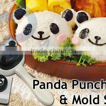 japanse cook rice machine kitchen tools panda children gift bento lunch box panda punch & mold set