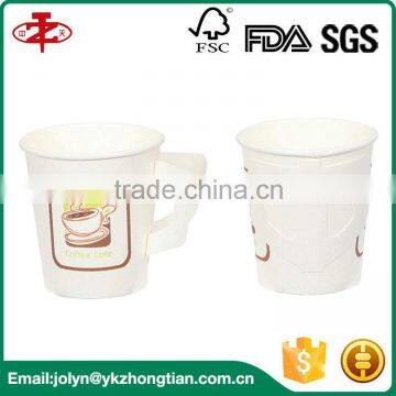 Custom Printed Disposable Paper Coffee Cups With Handles