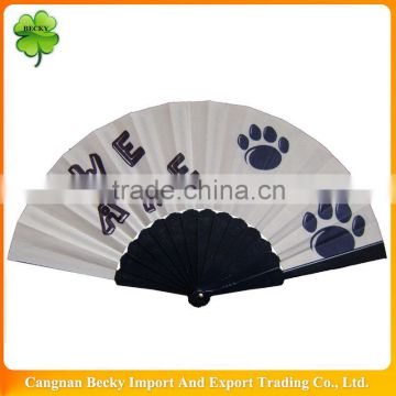 High quality Fancy carton custom printed plastic folding hand fan