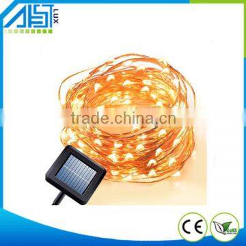 10m 100leds christmas decoration led copper wire solar string light