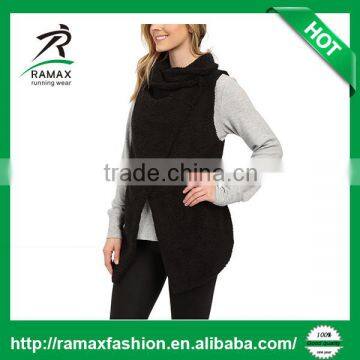 Ramax Custom Women Winter New Design Funnel Neck Fleece Vest For Sports Casual Wear photo-3
